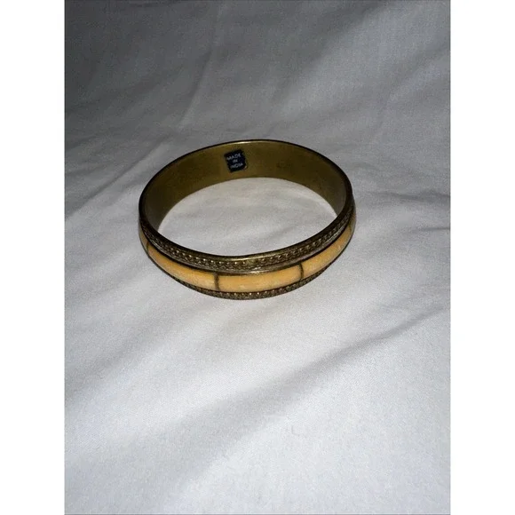 Vintage Brass‎ And Bakelite Bangle Bracelet - Picture 2 of 4